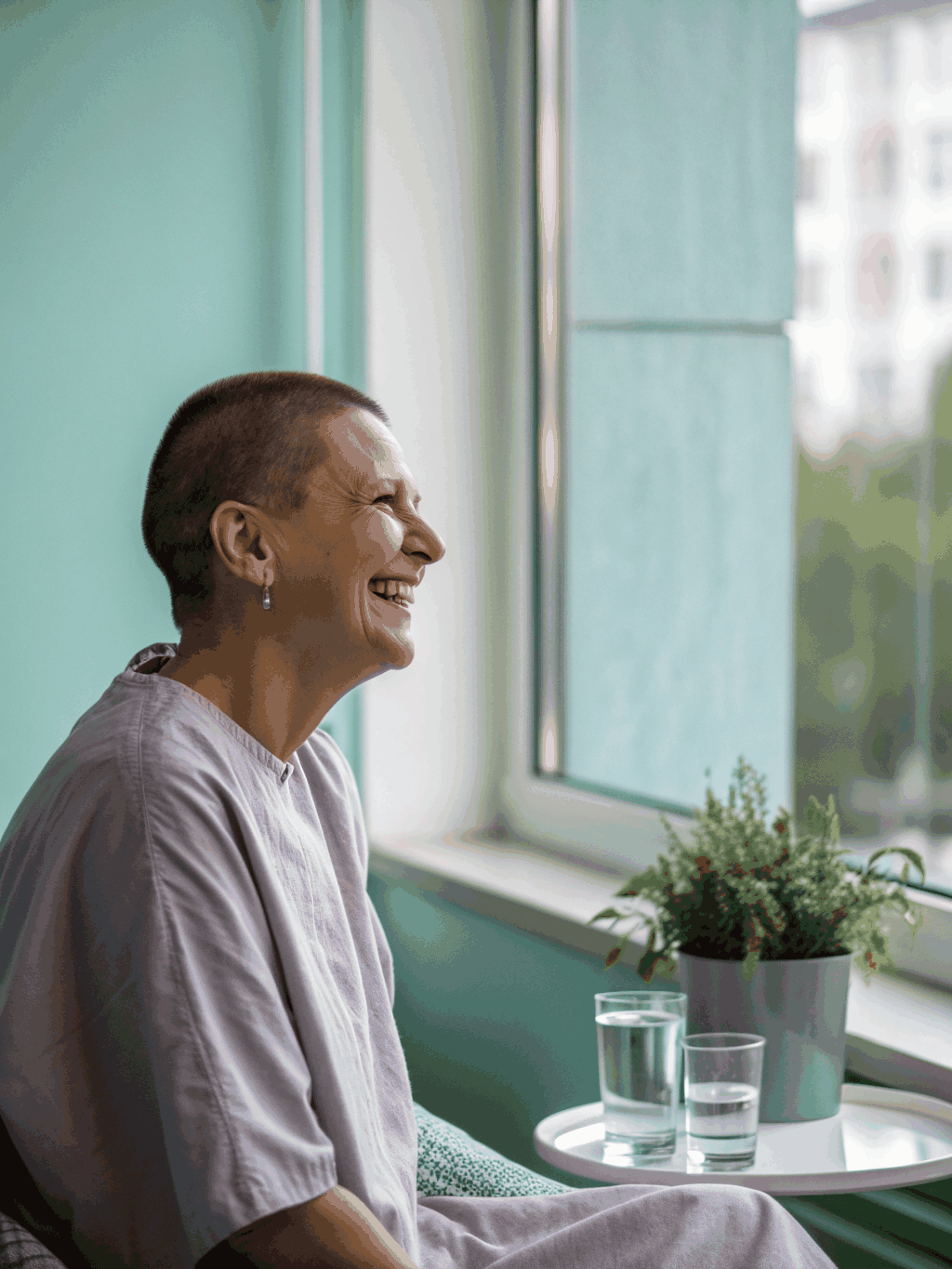 A rested patient waking up refreshed after using oral appliance therapy